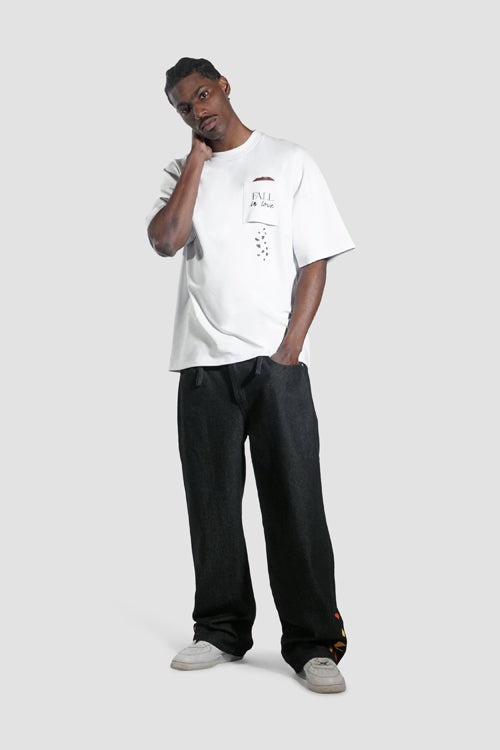 Fall In Love Oversized Pocket Tee