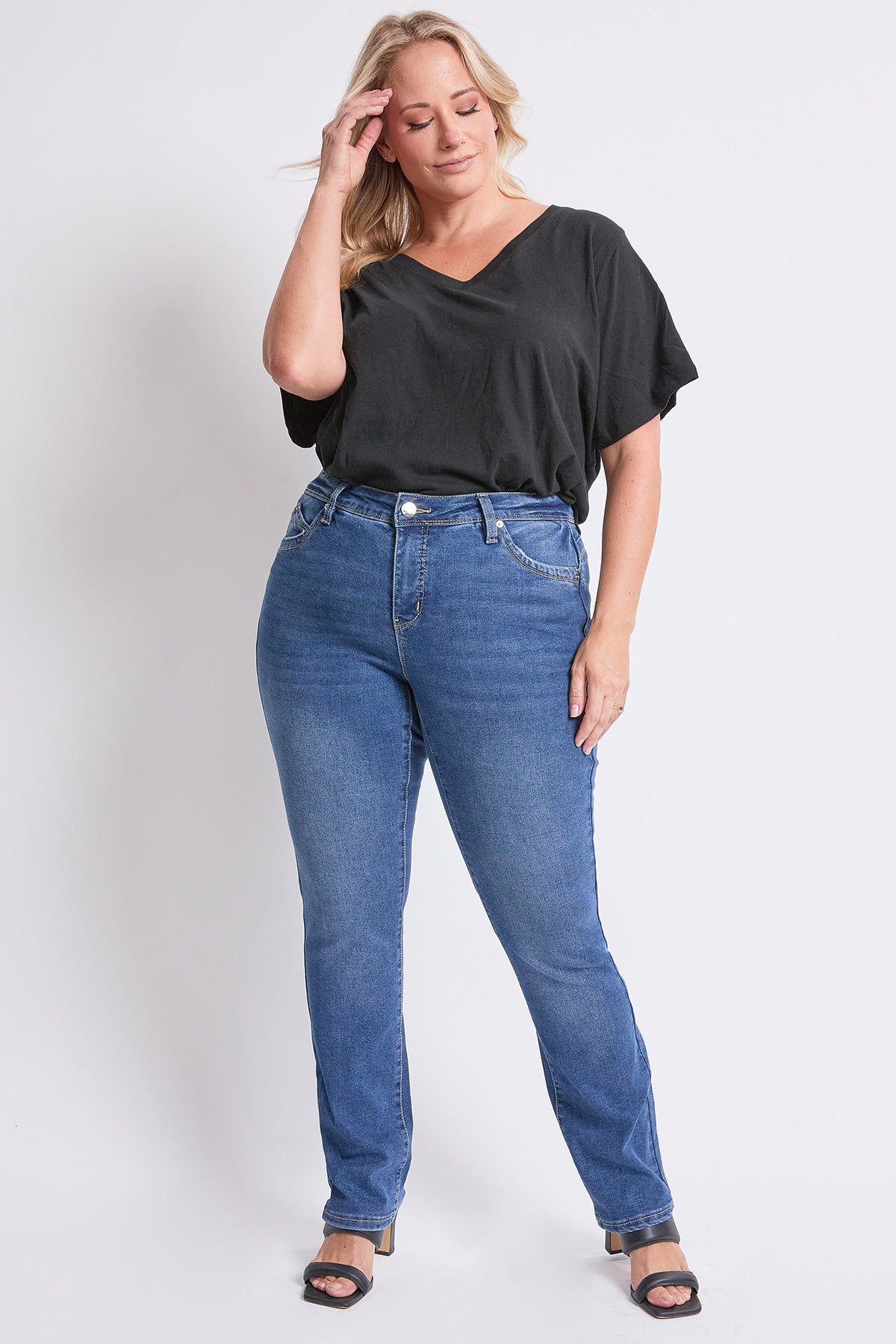 Women's Plus High Rise Curve Confidence WannaBettaButt Straight