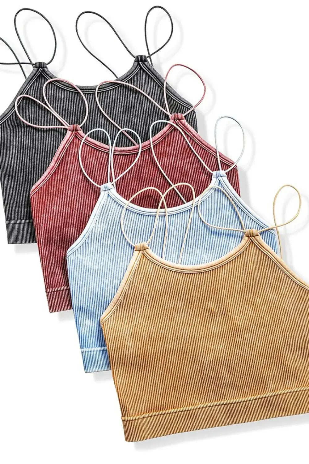 Brami Tank Top - Ribbed Seamless Double Strap - Comfy Casual