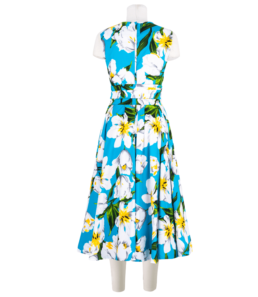 Abelia Dress Aqua Sleeveless Midi Dress