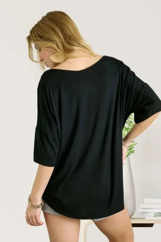 Top - Sequin US Flag Pocketed - Patriotic Style