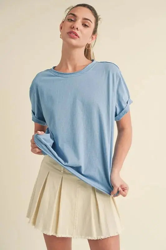 T-Shirt - Exposed Seam - Round Neck Short Sleeve