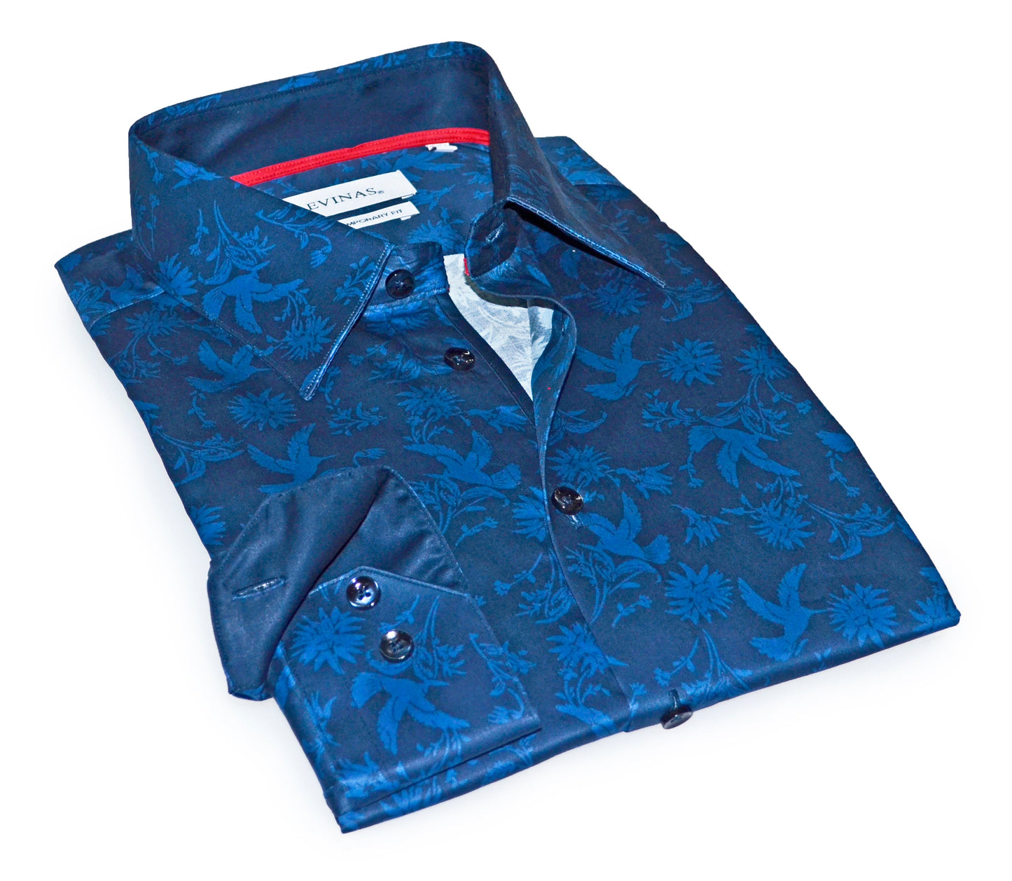 James Button-Up Shirt With Contrast Details // Navy // Contemporary Fit (Regular)- final sale