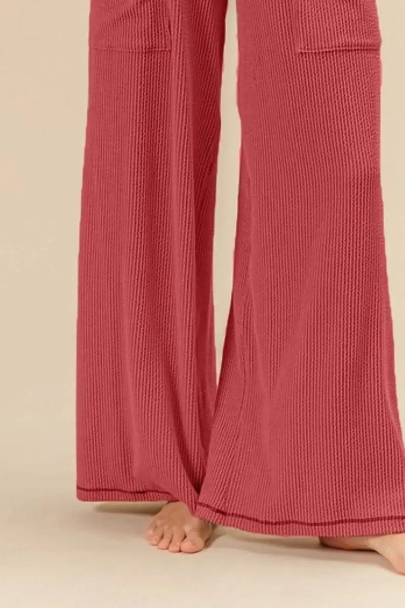 Trendsi 2Tone Corduroy Pants Women's Casual Everyday Bottoms w/ Pockets