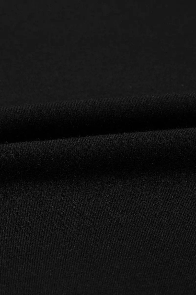 Love Salve Black Crisscross V-Neck Women's Butterfly Sleeve Tee: Chic & Comfy T-Shirt