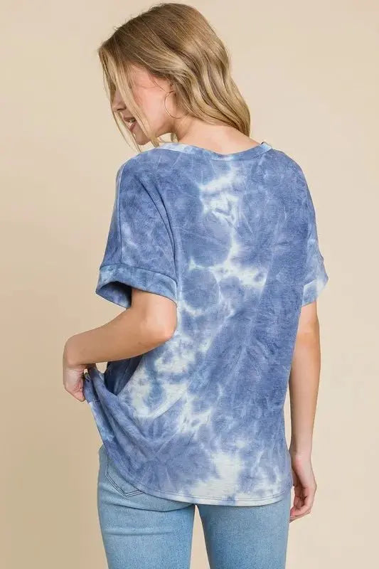 T-Shirt - Tie-Dye Soft & Comfy - Women's Casual Round Neck Short Sleeve