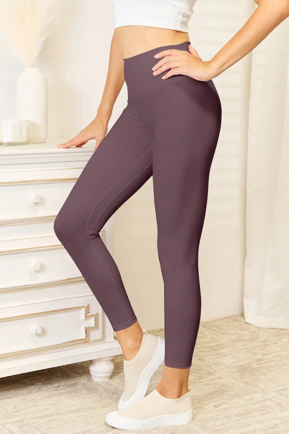 Trendsi Wide Waistband Leggings Women's Activewear Comfort & USA Shipped