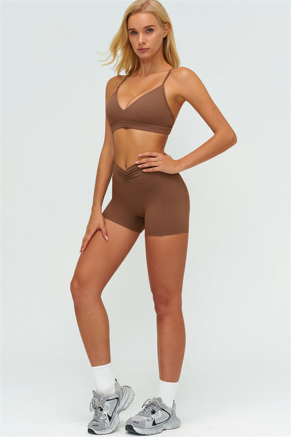 The Lushness Y-Back Sports Bra Shorts 2-Piece Set