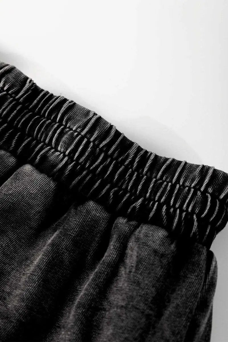 Love Salve Black French Terry Shorts Women's Daily Casual High-Waisted Summer Shorts