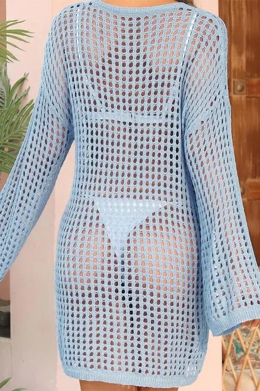 Crochet Coverup Dress - Side Split - Loose Fit
