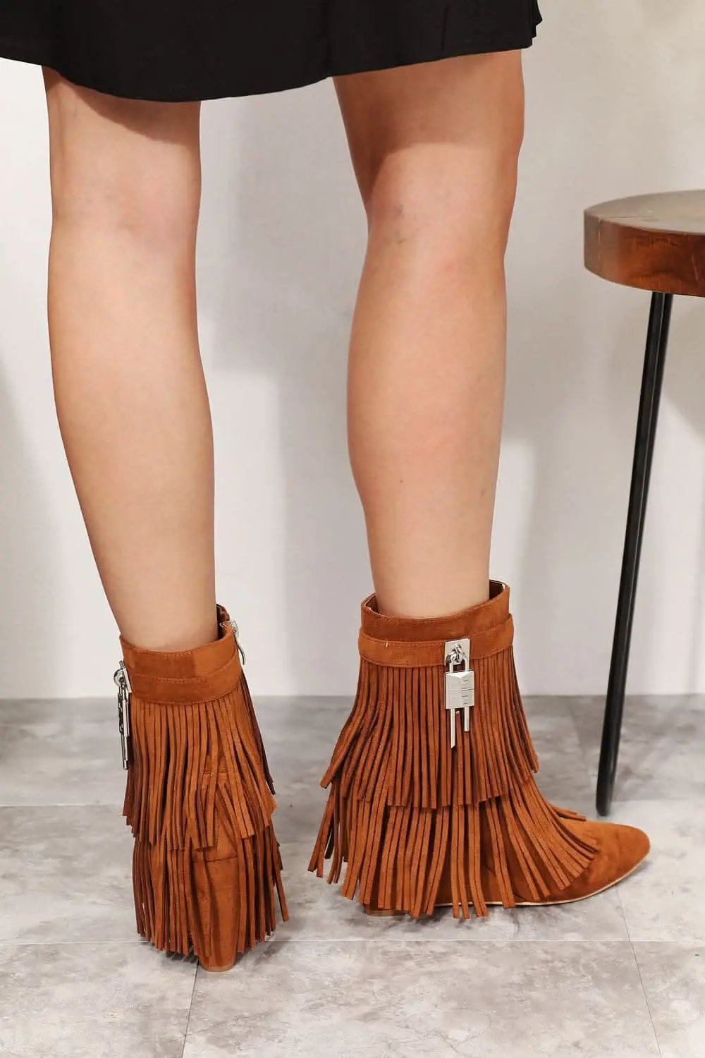 Trendsi Tassel Wedge Booties Women's Fashion Ankle Boots Chic & Comfy Shoes