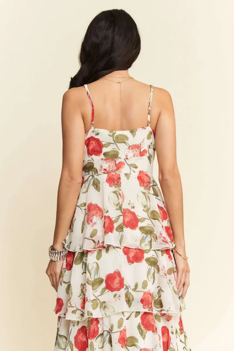 Trendsi Lace Ruffle Maxi Dress Women's Elegant Flowy Long Gown