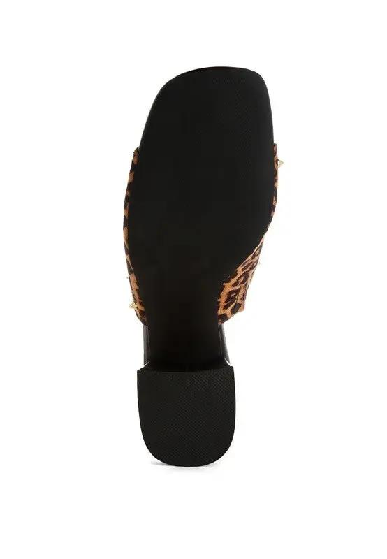 Rag Company Edama Leopard Print Studded Slip-Ons - Trendy Style Footwear - Premium Quality Product | Fast Shipping & Returns