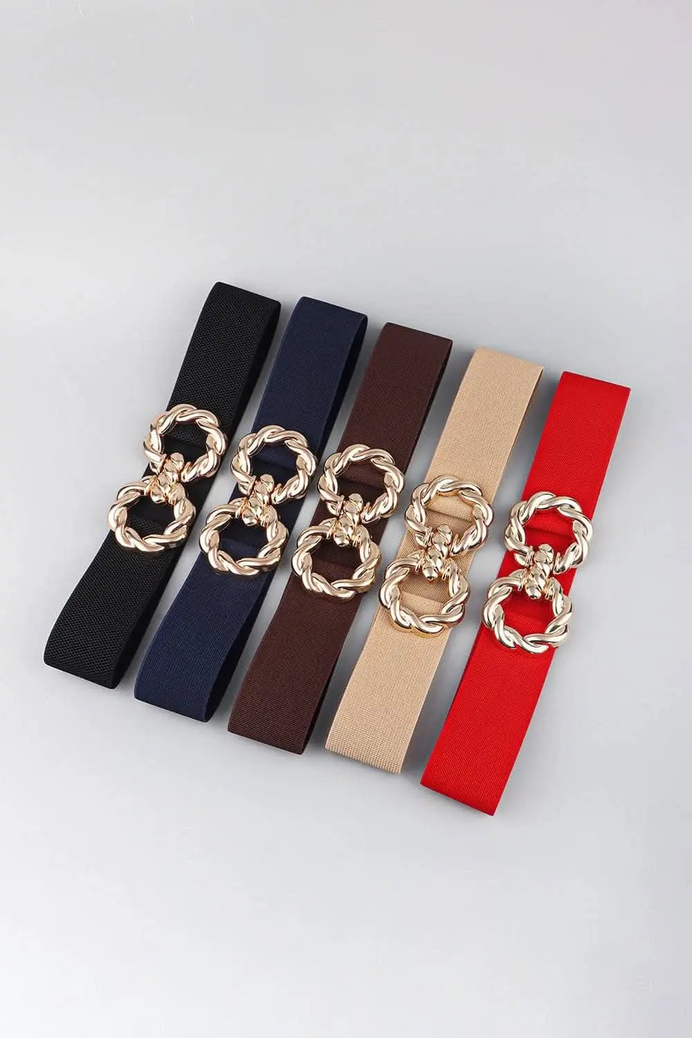 Trendsi Elastic belt with zinc alloy buckle