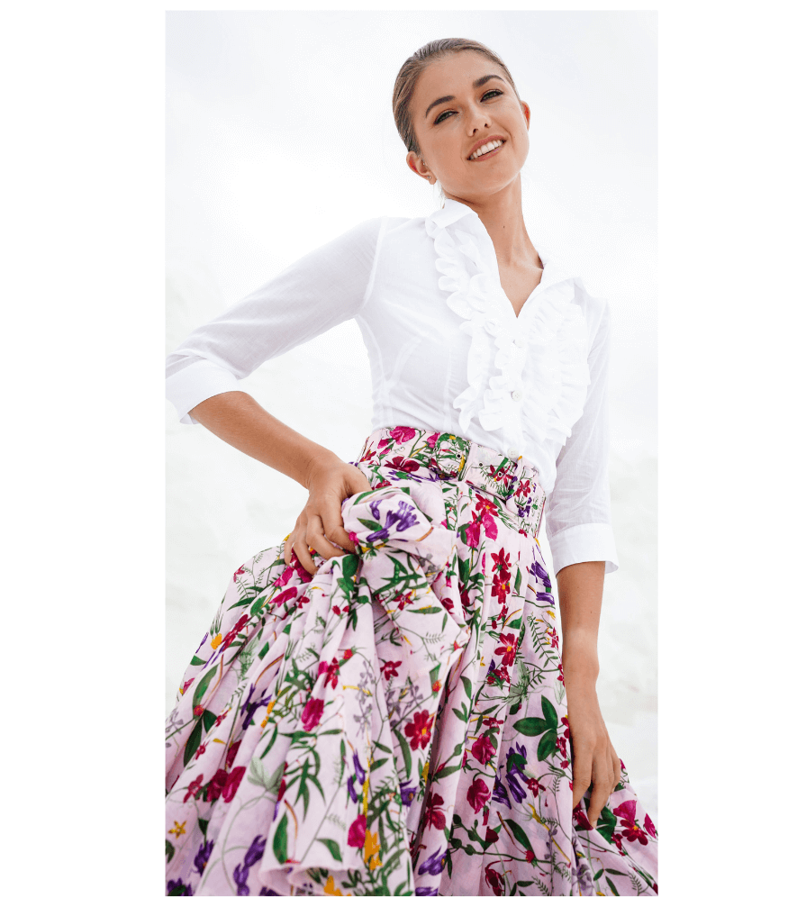 Aster Skirt Light Nude Midi Skirt