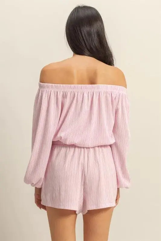 Women's Loungewear Set - Off Shoulder - Two-Piece Outfit
