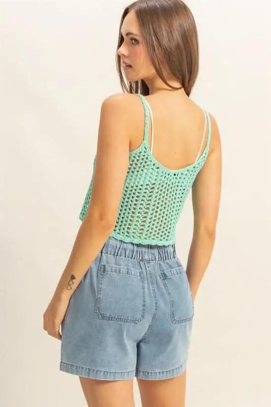 Crochet Cami Top - Cropped - Beach Cover Up