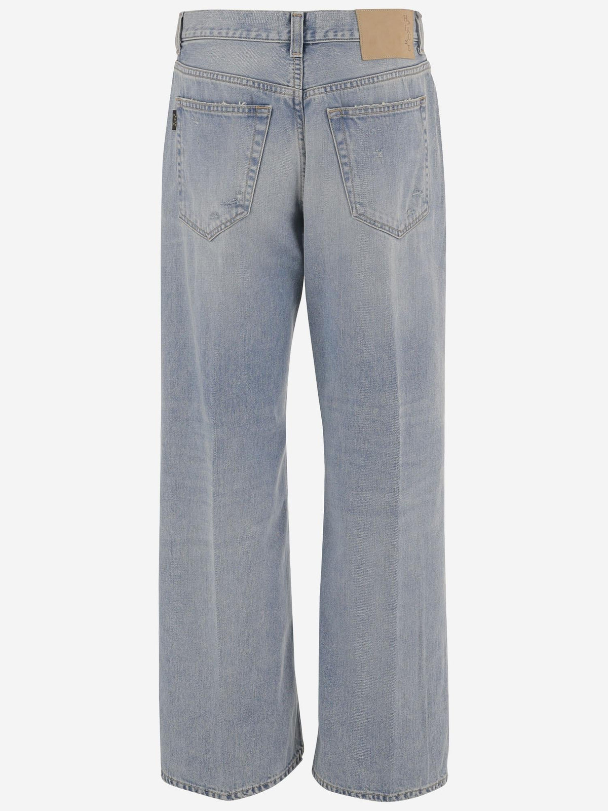 Distressed Wide Jeans in Light Blue