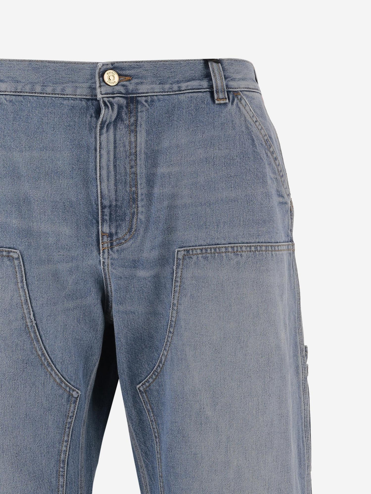 Medusa Detail Jeans in Washed Blue
