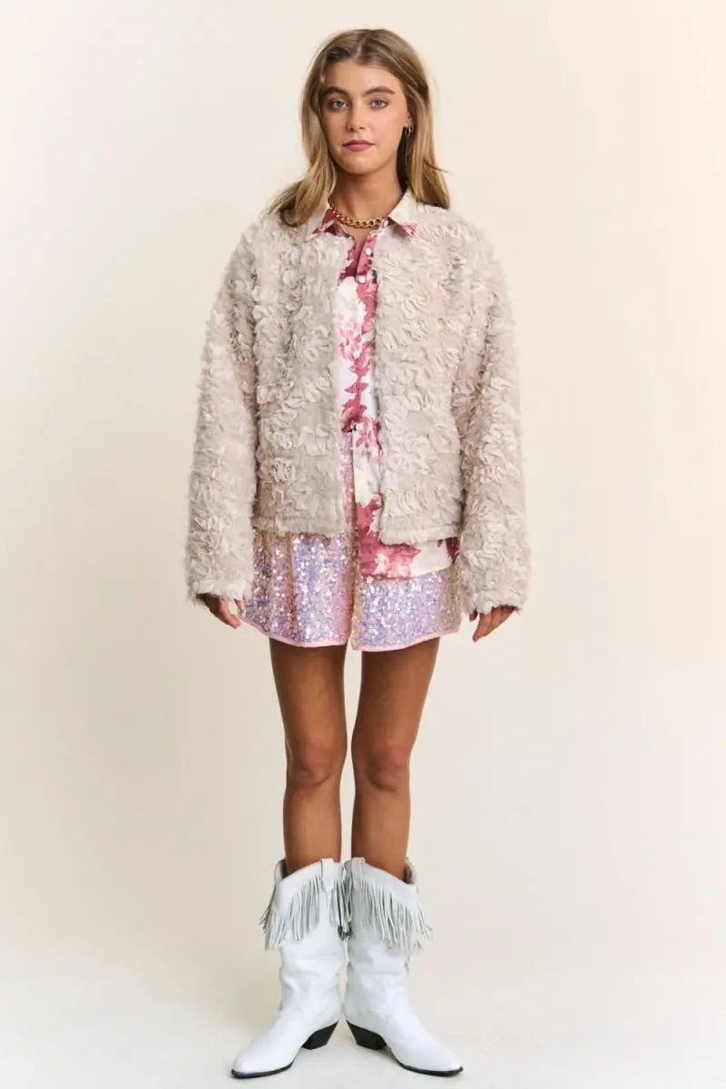 Trendsi Mixed Fabric Jacket Women's Everyday Outerwear Chic & Comfy