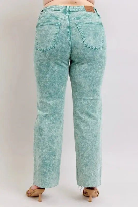 Trendsi Judy Blue High Waist Women's Jeans Everyday Casual Raw Hem Dad Jeans