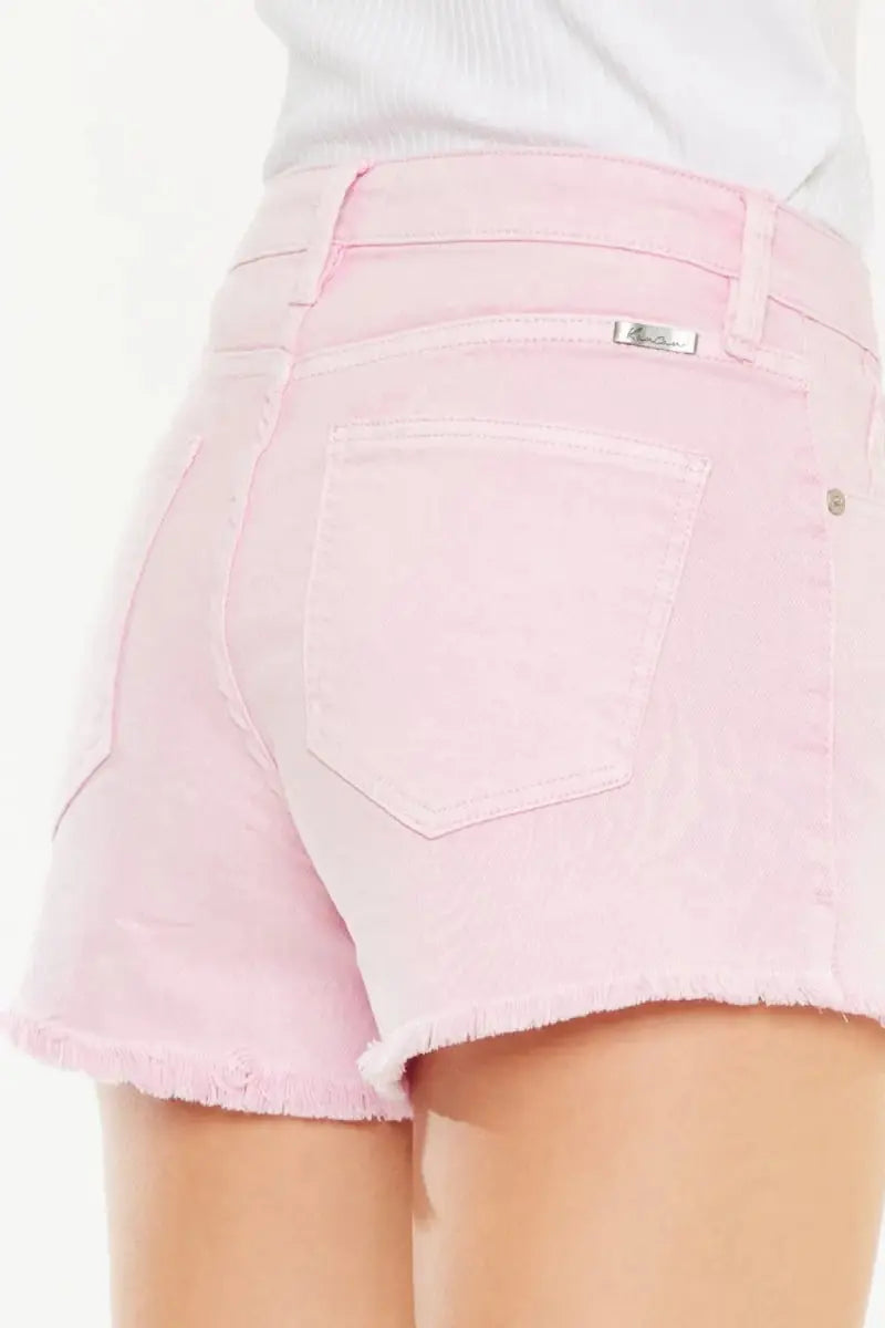 Trendsi Kancan Denim Shorts Women's Everyday Raw Hem High Waist Casual Shorts