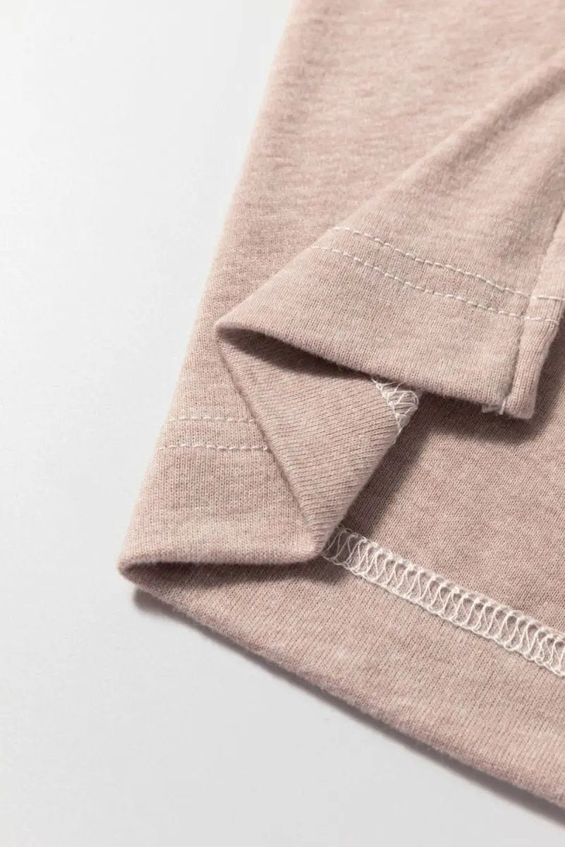 Love Salve Khaki Colorblock Women's Casual Top Fall Fashion Long Sleeve Breathable