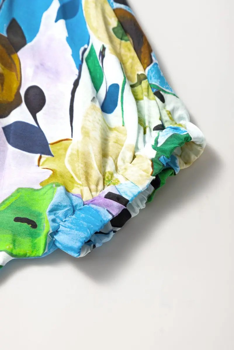 Love Salve Blue Floral Women's Top Daily Southern Belle Blouse Cute, Summer Ready