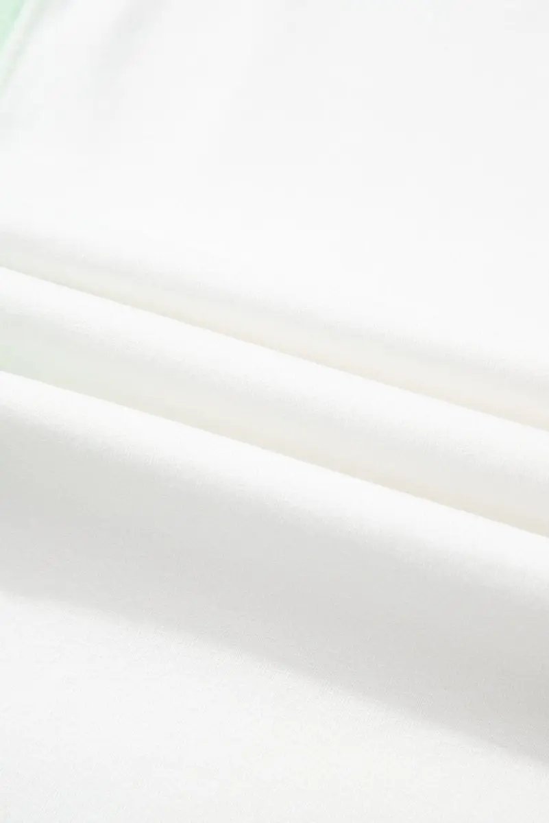 Women's T-Shirt - Green Colorblock Exposed Seam - Casual Summer Tee