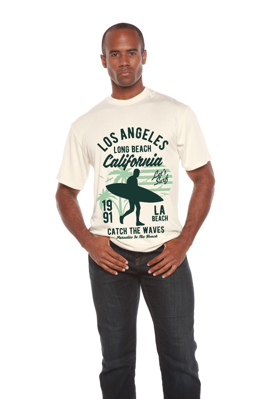Los Angeles Men's Bamboo Viscose/Organic Cotton Short Sleeve Graphic T-Shirt
