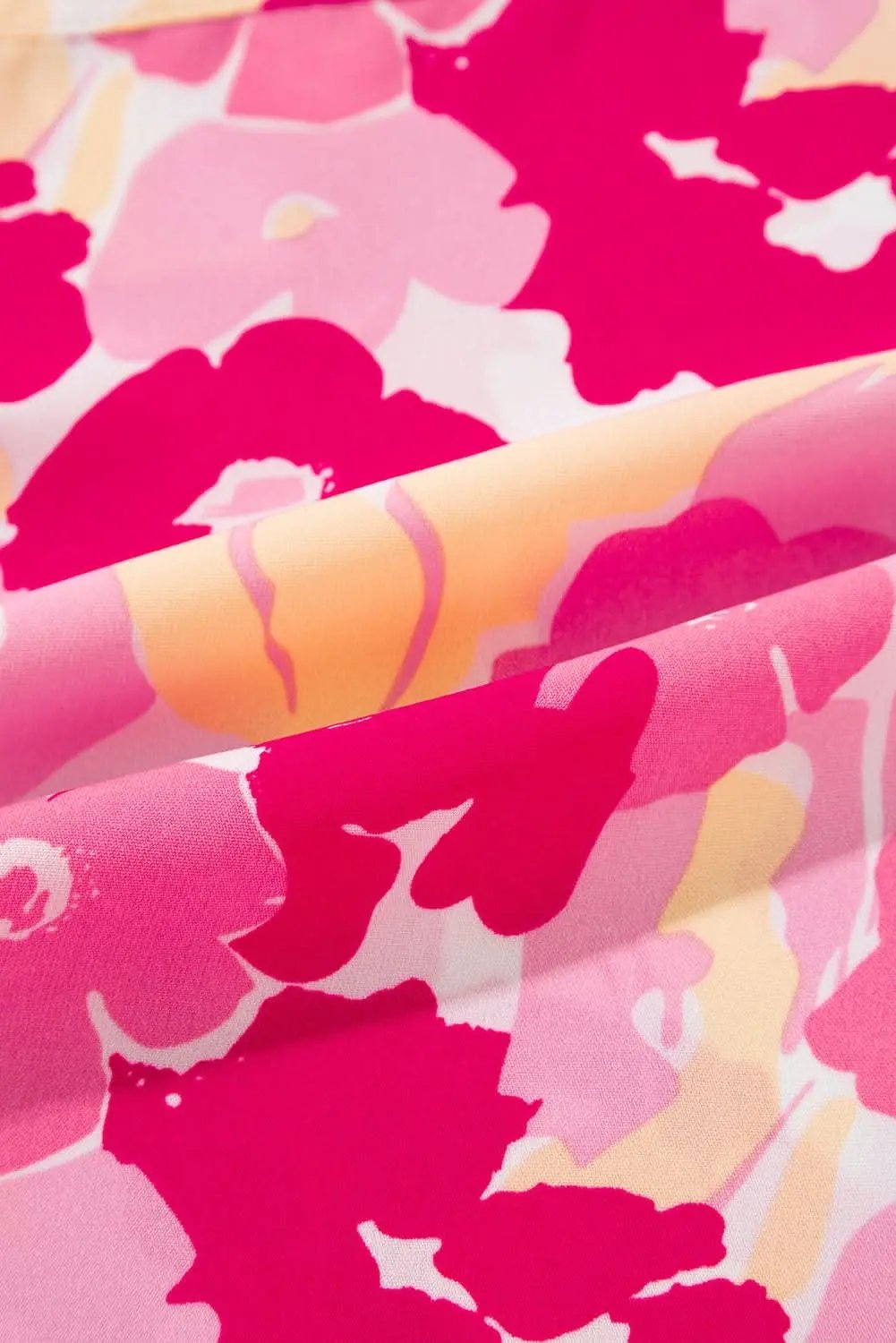 Love Salve Chic pink floral puff sleeve shirt