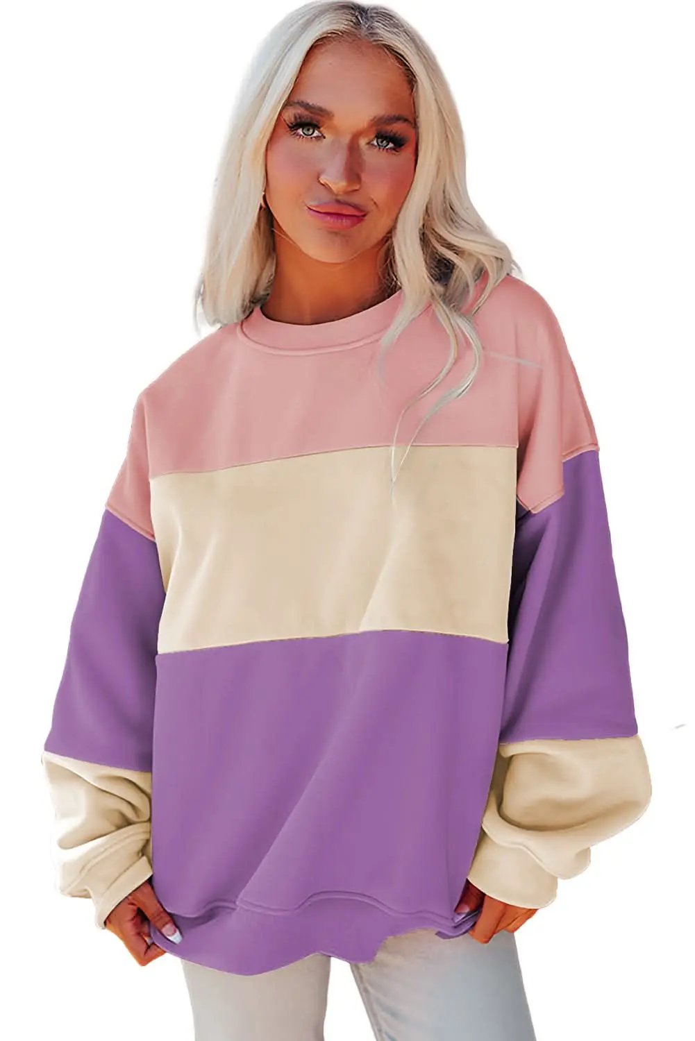 Love Salve Meadow mauve patchwork sweatshirt