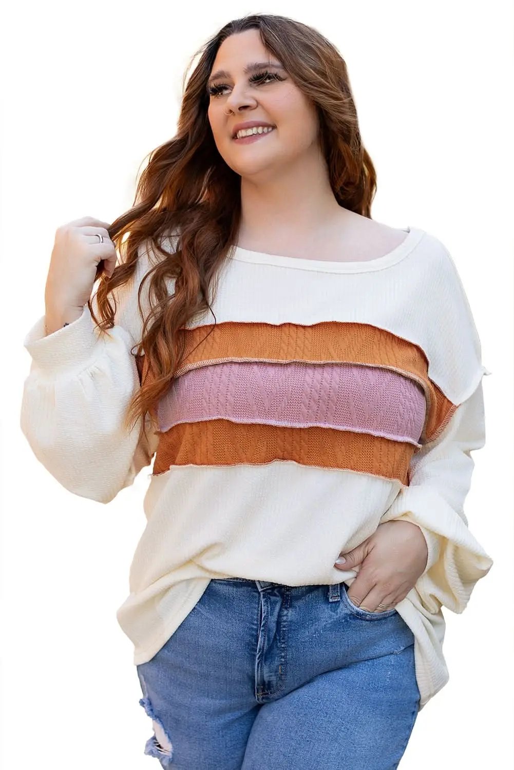 Love Salve White Knit Top Women's Casual Drop Sleeve Trendy Fashion Top