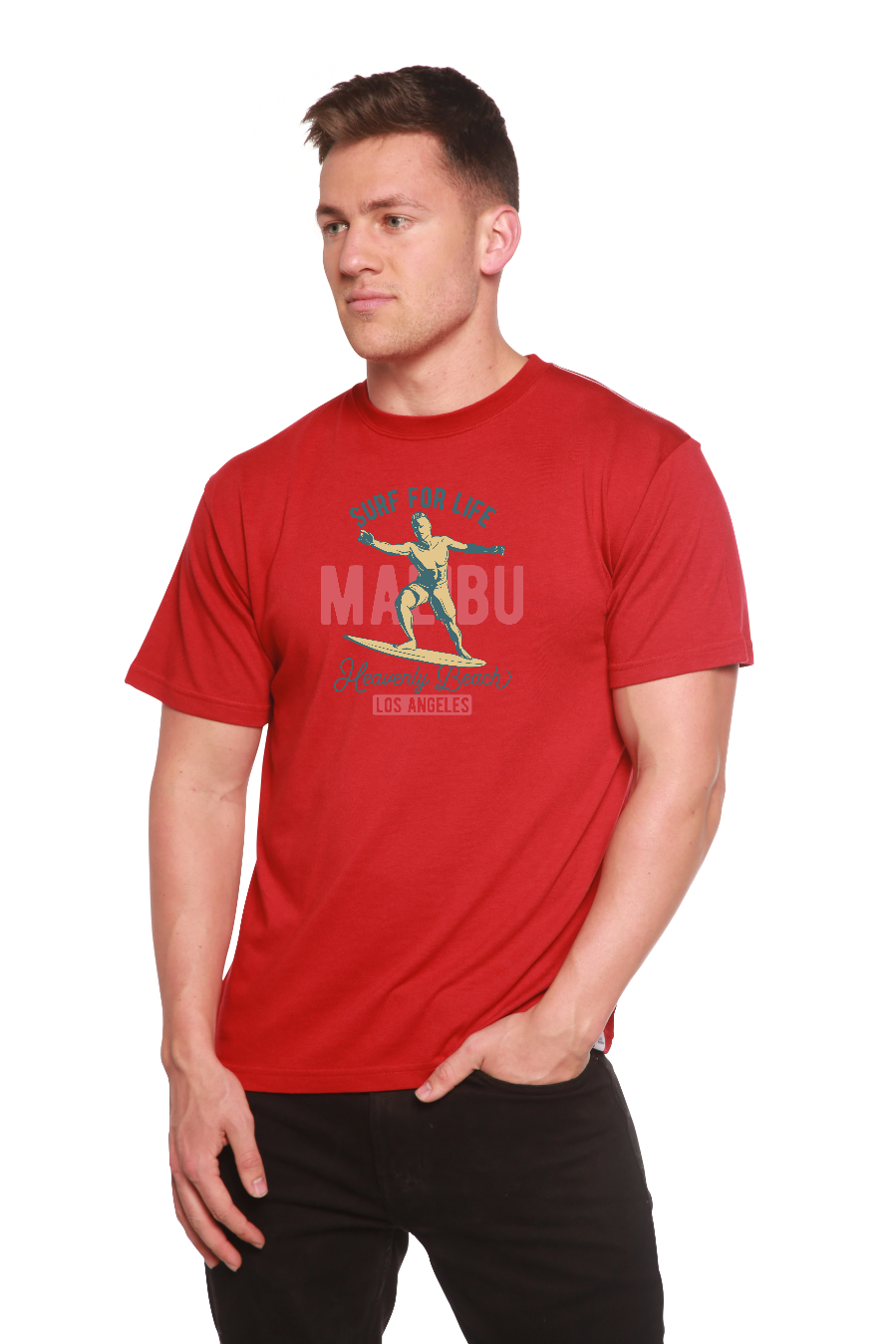 MALIBU Men's Bamboo Viscose/Organic Cotton Short Sleeve Graphic T-Shirt