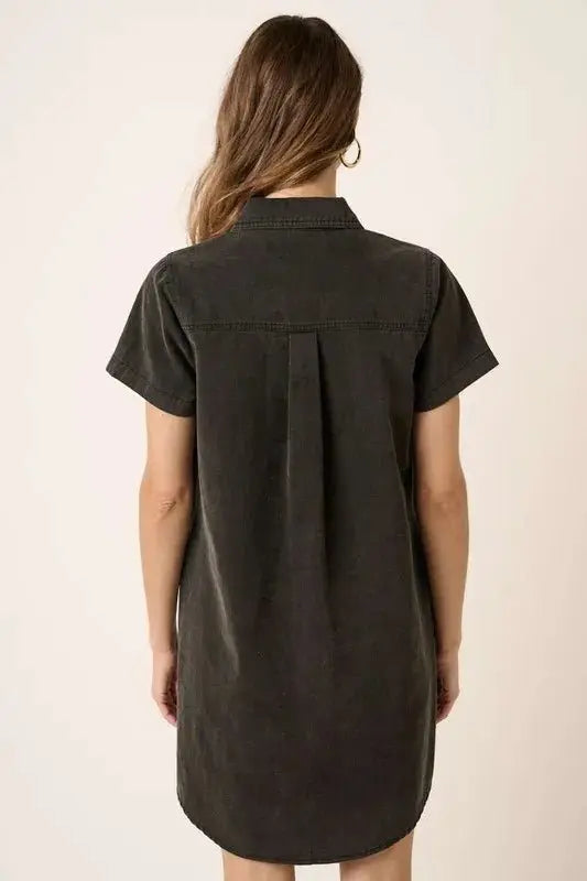 Trendsi Button Detail Dress Women's Casual Day Dress Short Sleeve Chic