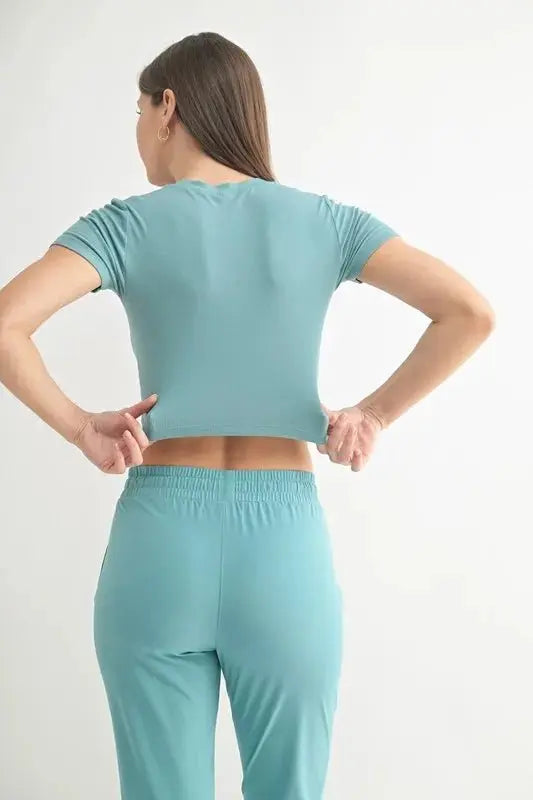 Women's Tee - Micro-Ribbed - Cropped Athleisure Fit