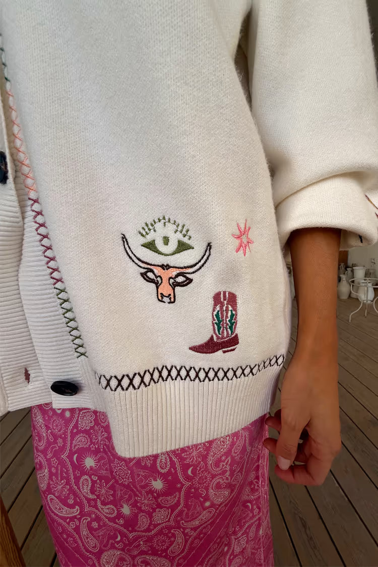 NFD Cream Western Martha Cardigan