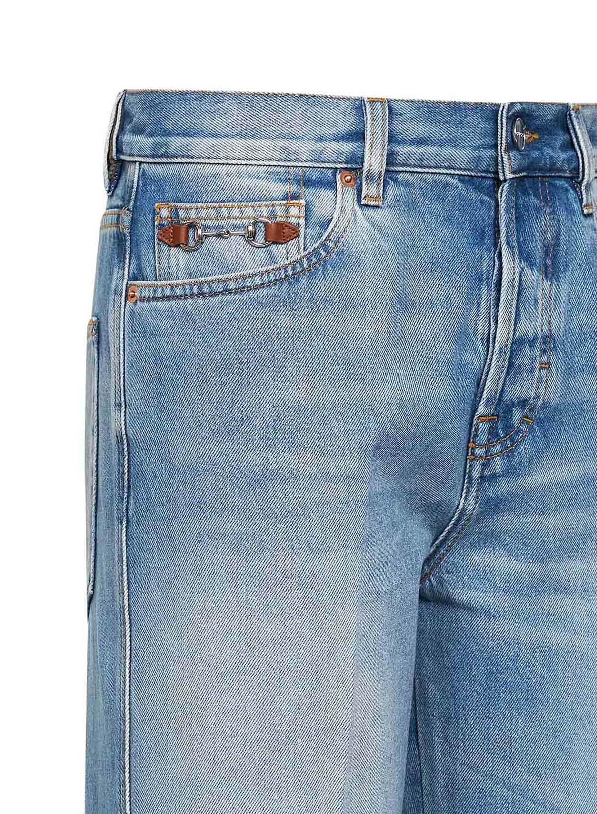 Light Blue Flared Cotton Denim Jeans