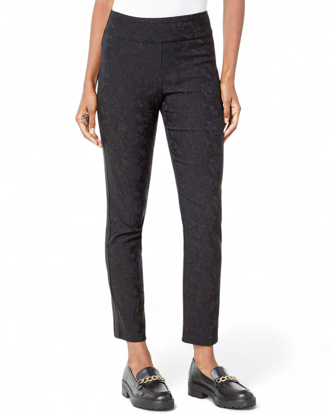 Krazy Larry P507 Pull on Pant - Black Jacquard