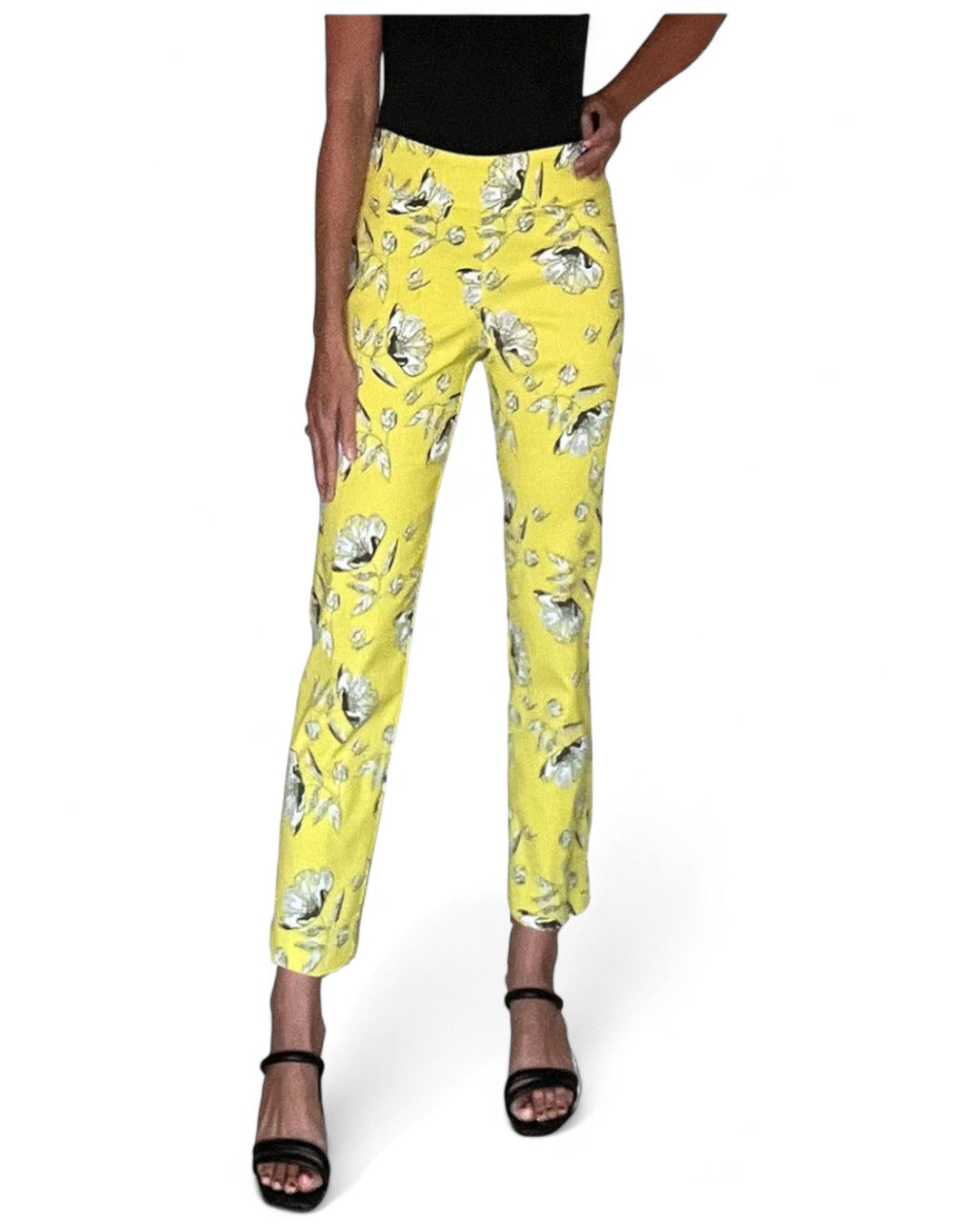 Krazy Larry P507 Pull on Pant - Lime Flowers