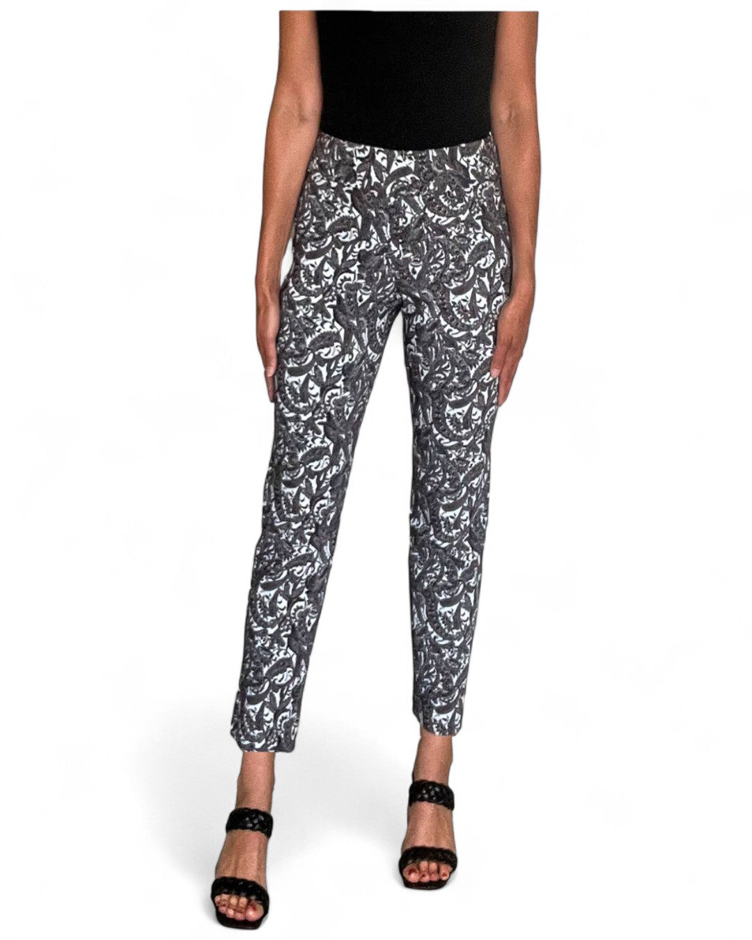 Krazy Larry P507 Pull on Pant - Silver Paisley