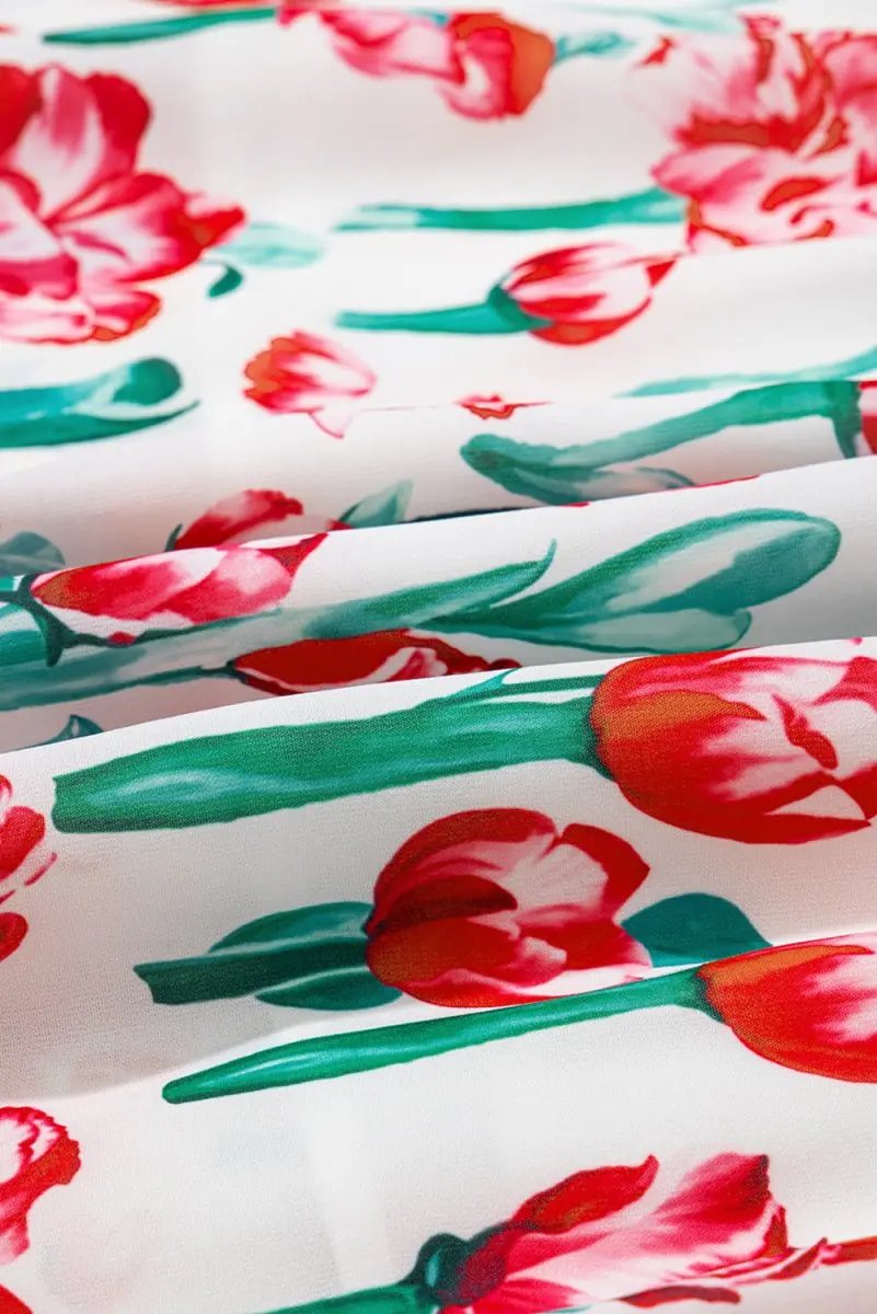 Love Salve Pink Floral Babydoll Dress Women's Summer Casual V Neck Cute