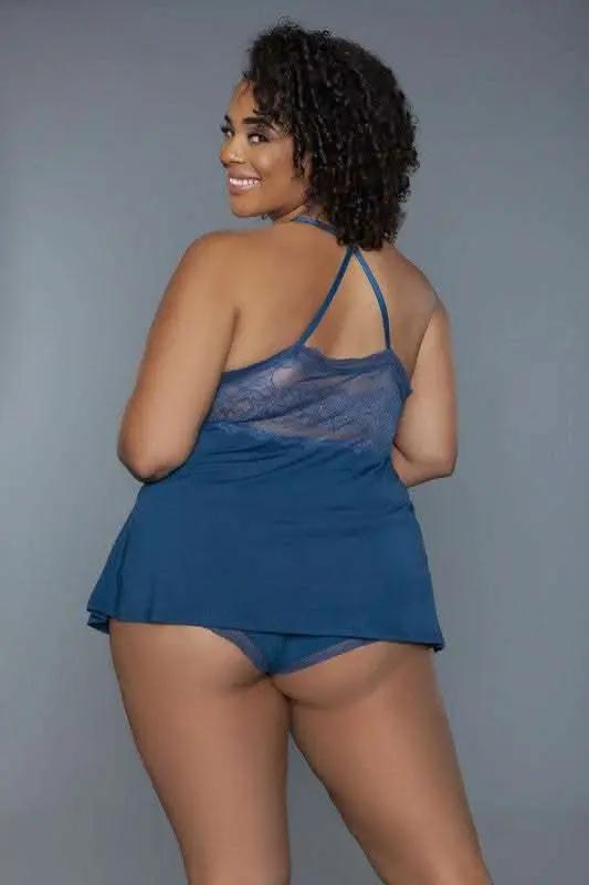 Premium BE WICKED Piper Cami Set, Coral, Size 1X - Women's Lingerie Sleepwear