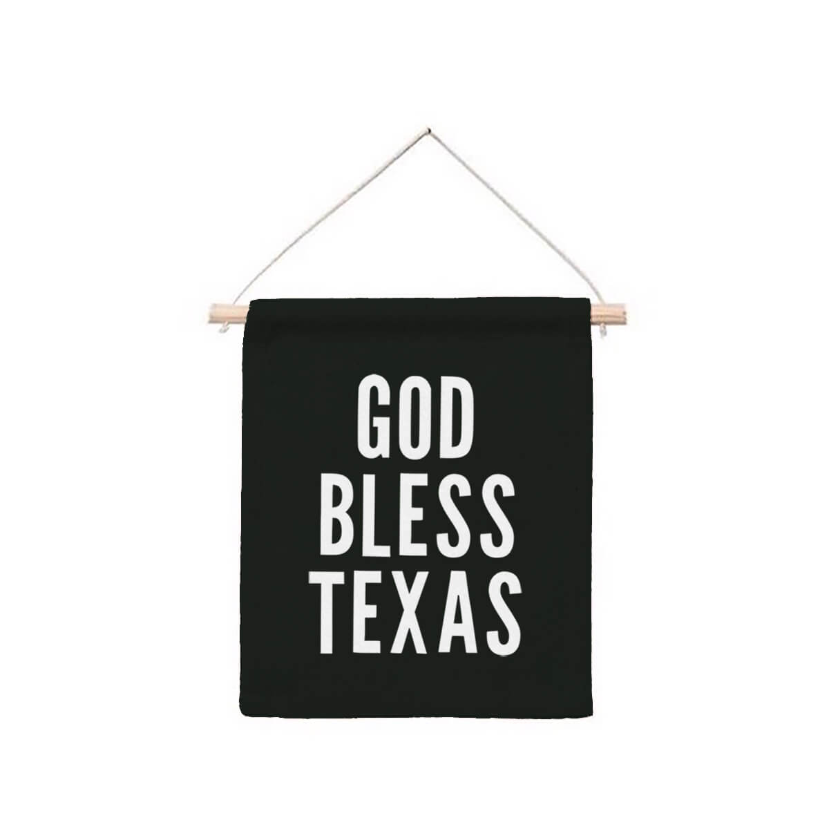 God Bless Texas Hanging Canvas Banner
