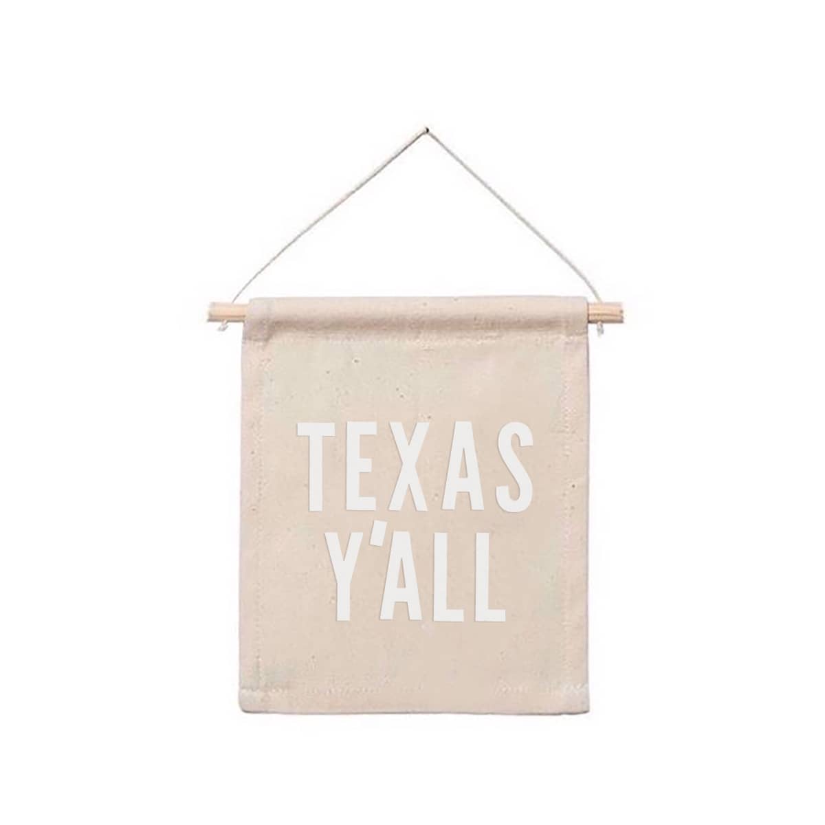 Texas Y'all Hanging Canvas Banner