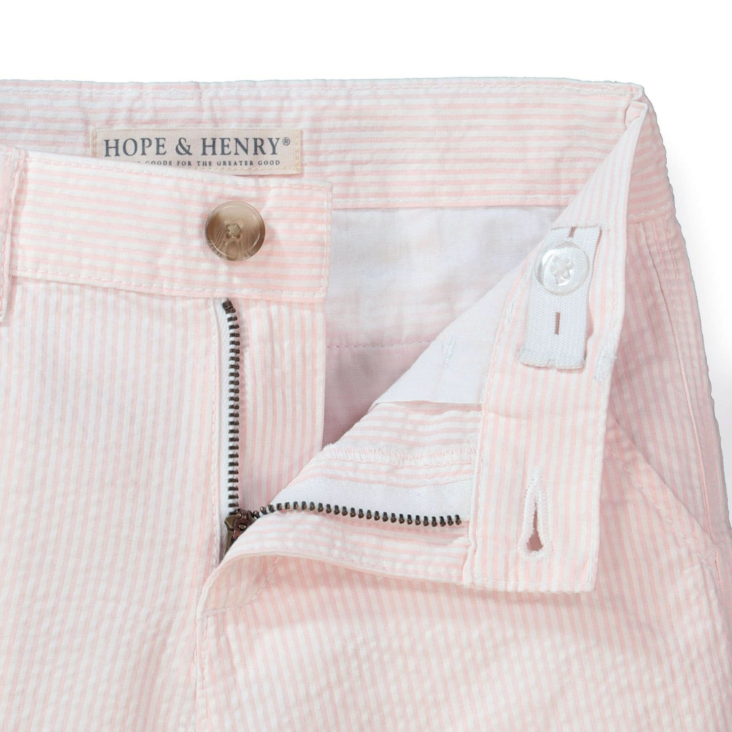 Organic Seersucker Short Light Pink