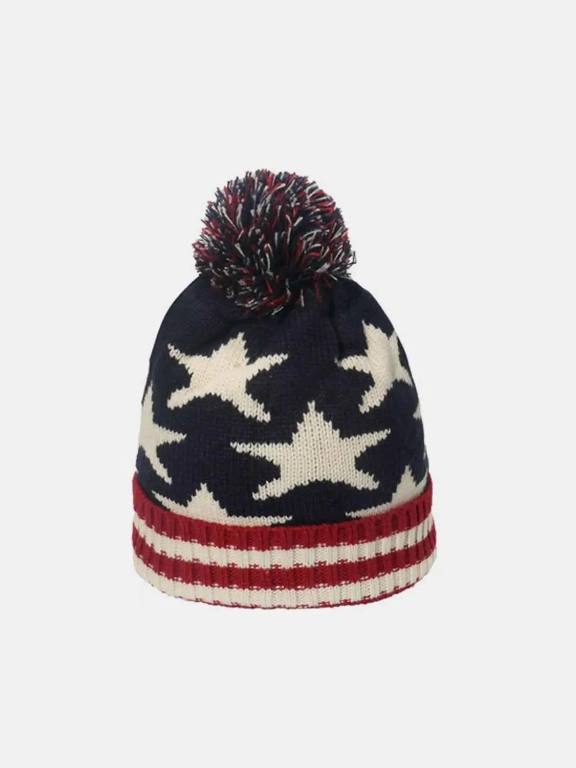 Trendsi US Flag Knit Hat Unisex Patriotic Winter Warm Headwear