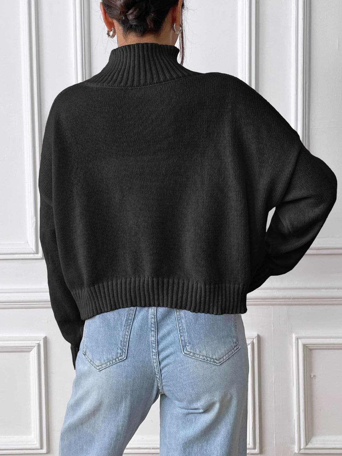 Trendsi Heart Turtleneck Sweater Women's Fall/Winter Fashion Knit Top - Cozy & Stylish
