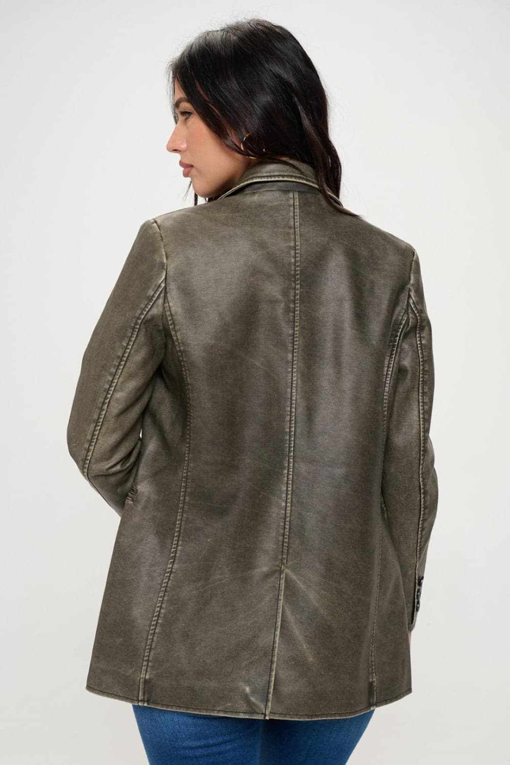 Trendsi Chic vegan leather blazer, ethical style