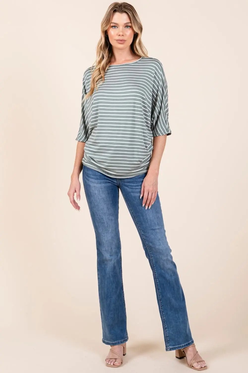 Trendsi Elegant striped dolman top
